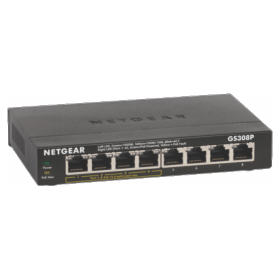 afficher l'article Switch mÈtal 8 ports Gigabit dont 4 PoE Netgear GS308P