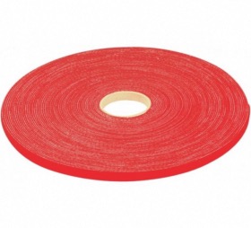 Lien auto-agrippant largeur 9 mm rouge rouleau 20 m