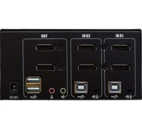 Switch KVM DP/USB/Audio 2 ports double écran