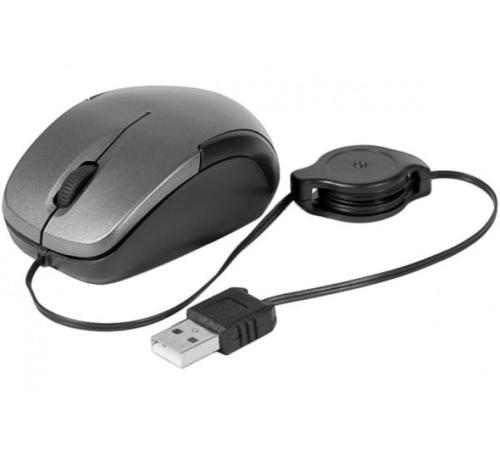 Mini souris avec cordon USB rétractable