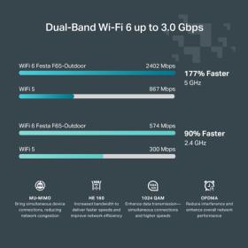 Point d'accès WiFi 6 AX3000 TP-Link FESTA F65-OUTDOOR