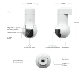 Caméra IP 4MP UniFi Protect G5 PTZ Ubiquiti