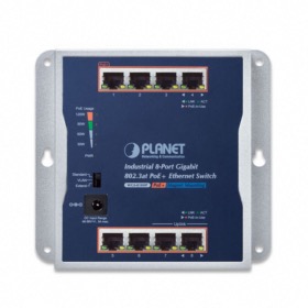 afficher l'article Switch industriel mural 8 ports Giga PoE+ Planet WGS-818HP