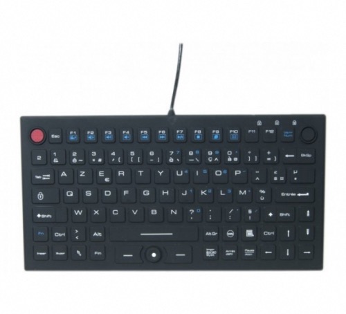 Clavier Souris compact en silicone étanche USB noir