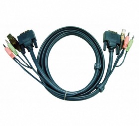 Cordon KVM DVI USB Audio 3 mtres ATEN 2L-7D03U