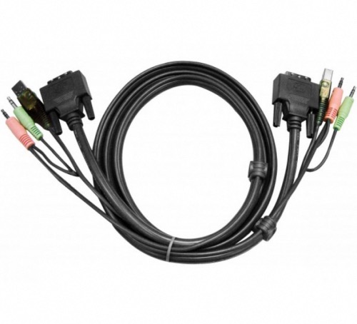 Cordon KVM DVI-I/USB Audio 1,8 mètre ATEN 2L-7D02UI