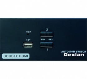 Switch KVM HDMI/USB/Audio 2 ports 4K double écran