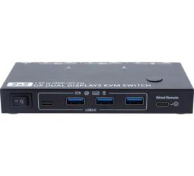 Switch KVM 2 ports 1 écran vers double écran HDMI DP