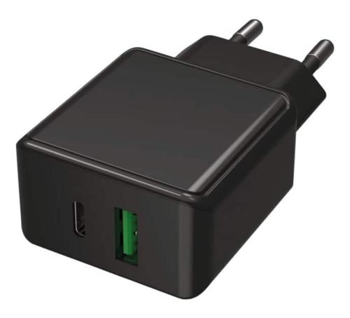 Chargeur secteur 2 ports USB QC + USB-C Ansmann