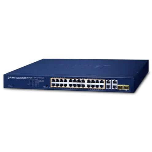 Switch 24 ports Gigabit PoE+ 2 SFP Planet GSW-2824P