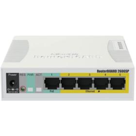 Switch 5 ports giga 4 PoE 1 SFP Mikrotik CSS106