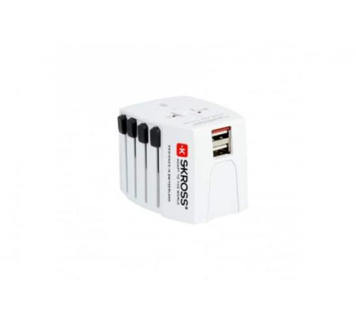 Adaptateur secteur bipolaire multi pays avec chargeur USB