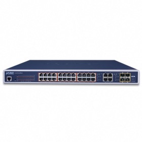 afficher l'article Switch 24 ports Gigabit PoE+ 4 SFP combo Planet GS-4210-24PL4C