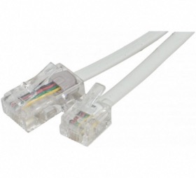 Cordon tlphone 2 m blanc RJ11 - RJ45