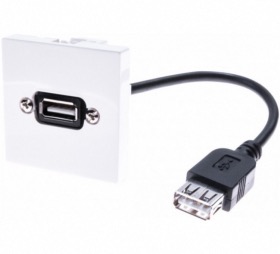 afficher l'article Plastron USB type A F/F 45 x 45 5 m coudé 10 cm