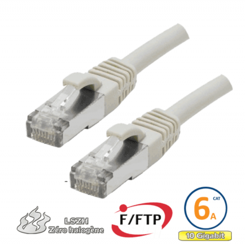 Câble RJ45 Cat 6a F/FTP LSZH 30 cm beige