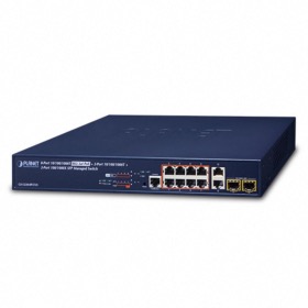 afficher l'article Switch 10 ports 8 PoE+ 2 SFP Planet GS-5220-8P2T2S