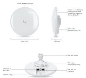 Pont WiFi 5 Ghz 2 Km UBIQUITI UDB-PRO