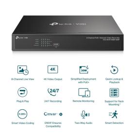 NVR 8 canaux 8 RJ45 PoE 53W HDMI/VGA 1 HDD VIGI