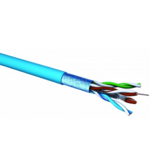 Câble Ethernet monobrin CAT6 F/UTP LSZH bleu 100 M