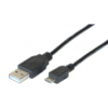 Cordon éco USB 2.0 type A / Micro B 3 m noir