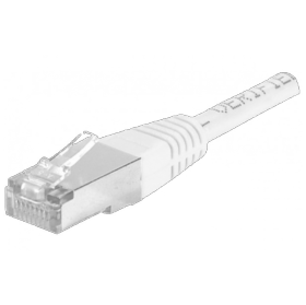 Câble RJ45 blanc 50 cm catégorie 6a S/FTP cuivre