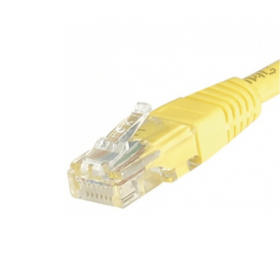 Câble RJ45 jaune 50 cm catégorie 5e U/UTP aluminium