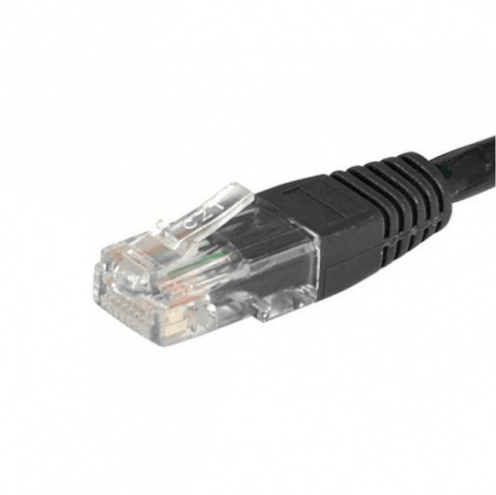 Câble RJ45 noir 15 cm catégorie 5e U/UTP aluminium