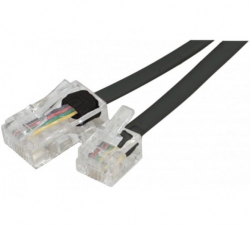 Cordon téléphone 2 m noir RJ11 - RJ45