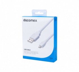 Cordon USB 2.0 type A micro USB B blanc 1,8 m