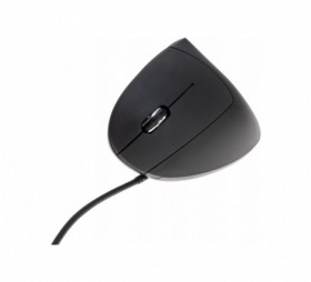 Souris verticale noire USB pour gaucher