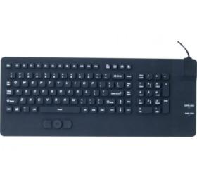 Clavier avec trackpad silicone noir USB étanche