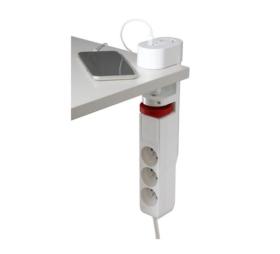 Multiprise  pincer 3 prises interrupteur chargeur USB