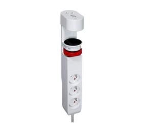 Multiprise à pincer 3 prises interrupteur chargeur USB