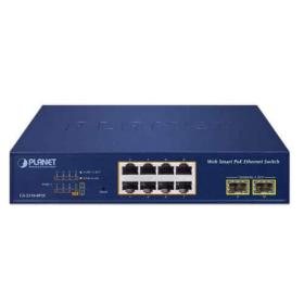 Switch Planet 8 ports gigabit PoE+ 2 SFP GS-2210-8P2S