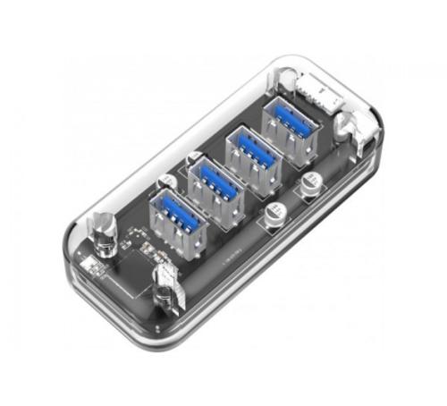 Hub 4 ports USB 3.0 transparent HB404