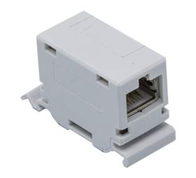 Coupleur RJ45 catégorie 6a STP pour rail DIN