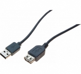 Cordon USB 2.0 type AB M/M 1,5 m noir avec ferrites