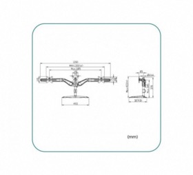 Support à poser 3 écrans de 15 à 24 pouces Aavara DS300