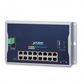 afficher l'article Switch industriel plat 16 ports PoE+ 2 SFP Planet WGS-4215-16P2S