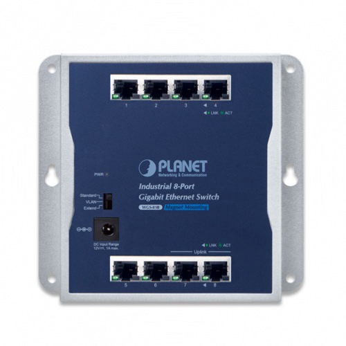 Switch industriel mural 8 ports Giga Planet WGS-810