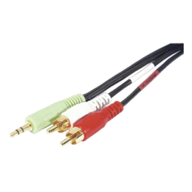 Cordon audio jack 3,5 mm vers 2 RCA Longueur 3 m