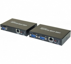 Switch KVM 2 ports VGA/USB et Prolongateur 150 m
