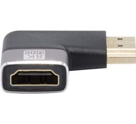 Adaptateur HDMI 2.1 8K M/F coudé plat 90°