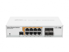 afficher l'article Switch 8 ports giga PoE+ 4 SFP Mikrotik CRS112-8P-4S-IN