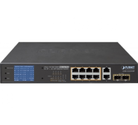 afficher l'article Switch 10 ports Gigabit 8 PoE+ 2 SFP Planet GSD-1222VHD