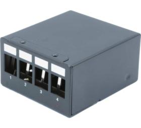 Boitier 1U 4 ports Keystone pour Rail DIN ou mural