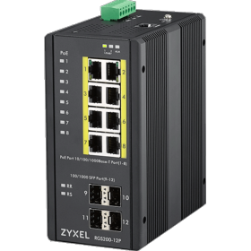 Switch industriel 8 ports giga PoE 240W 4 SFP Zyxel