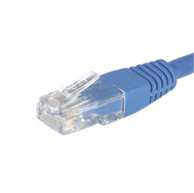 Cble RJ45 bleu 30 cm catgorie 5e U/UTP aluminium