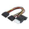 Adaptateur alimentation SATA vers 2 SATA et 1 Molex